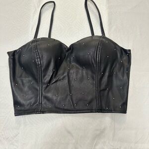 Say What? Black Sleeveless Embellished Camisole